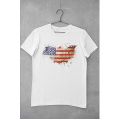 USA festmény fehér póló