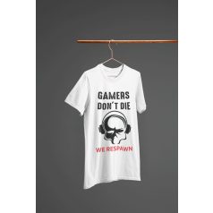 Gamers respawn fehér póló