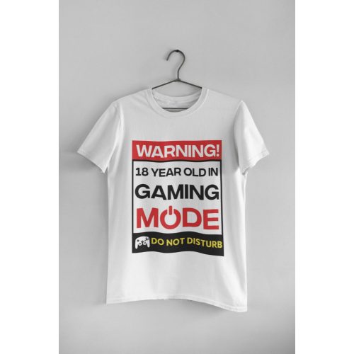 18 year old in gaming mode fehér póló