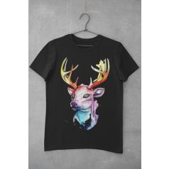 Colored deer fekete póló