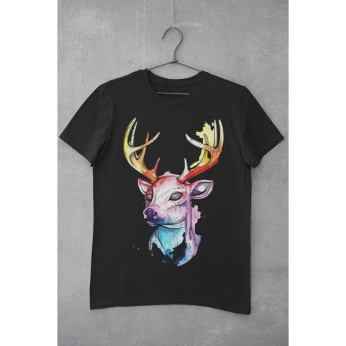 Colored deer fekete póló