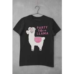 Party like a llama fekete póló