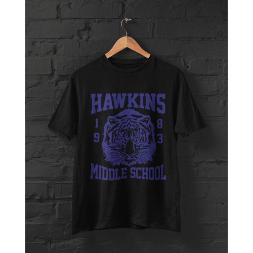 Hawkins Middle School fekete póló