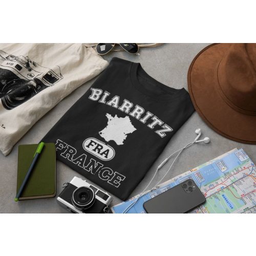 Biarritz France fekete póló
