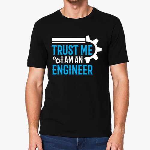 Iam an engineer kék minta fekete póló