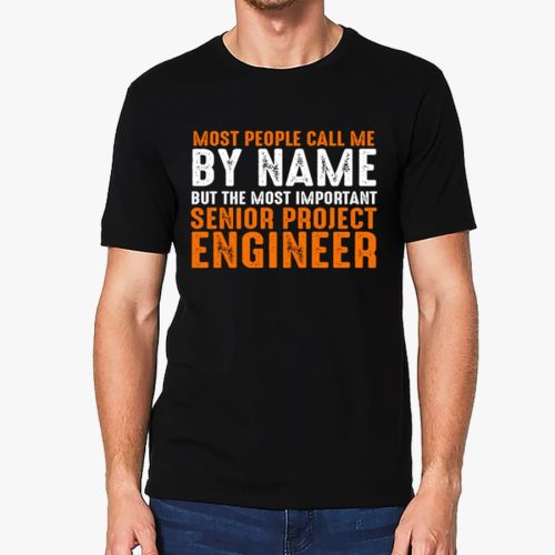 Senior project engineer fekete póló
