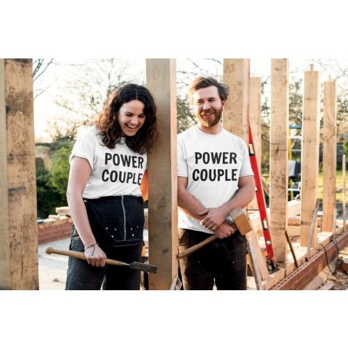 Power couple páros fehér pólók