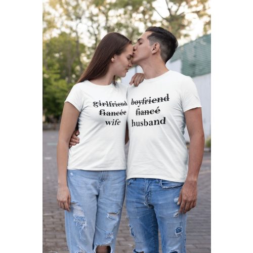 Wife & Husband páros fehér pólók
