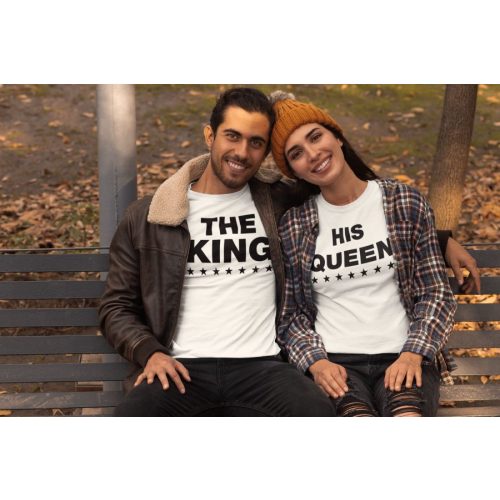 King & Queen páros fehér pólók 6