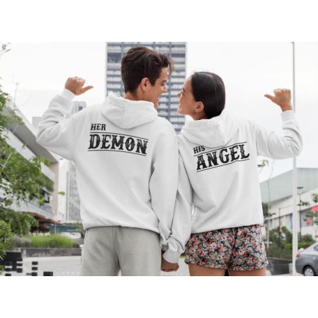 Angel és Demon páros pulóver - fehér színben