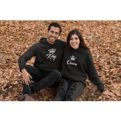 King and Queen páros pulóver - fekete színben 2