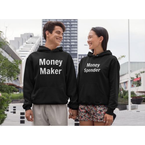 Money maker & Money spender páros fekete pulóverek
