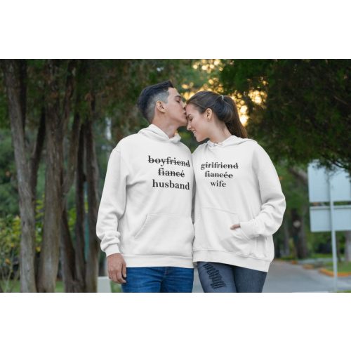 Wife & Husband páros fehér pulóverek