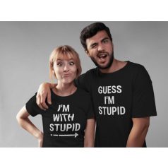 I'm with stupid páros póló - fekete színben