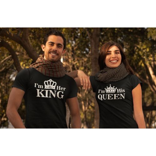 King & Queen páros fekete pólók 1