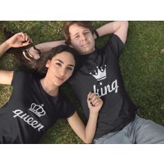 King and Queen páros póló - fekete színben 3