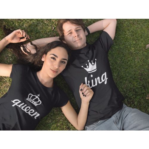 King & Queen páros fekete pólók 3