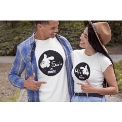   She's mine and He's mine páros póló - fehér színben