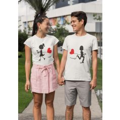 Love story páros póló - fehér színben