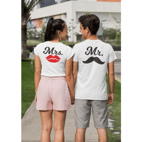 Mr. & Mrs. páros fehér pólók