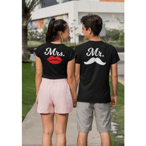 Mr. & Mrs. páros fekete pólók