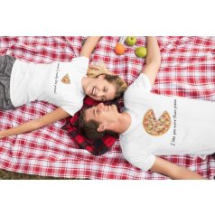 I like you more than pizza páros póló - fehér színben