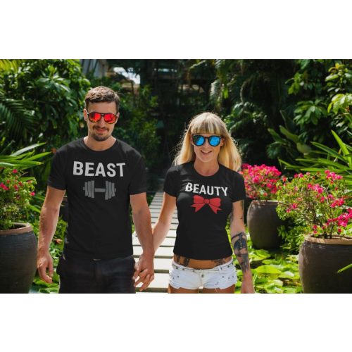 Beauty & Beast páros fekete pólók 2