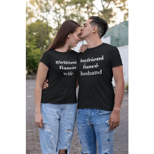 Wife & Husband páros fekete pólók