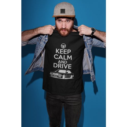 Keep Calm and Drive BMW fekete póló