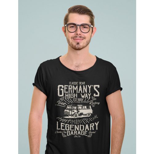 Germany's high way Barkas fekete póló