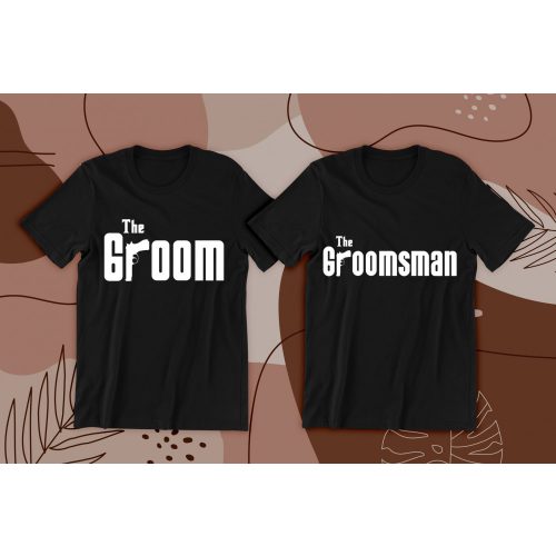 Groom, Groomsman 01 fekete póló