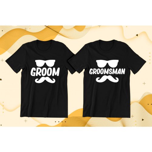 Groom, Groomsman 03 fekete póló