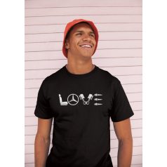 Love mercedes fekete póló