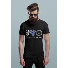 Peace, Love, Mercedes fekete póló