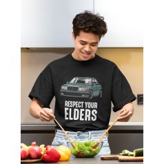 Respect your elders mercedes fekete póló