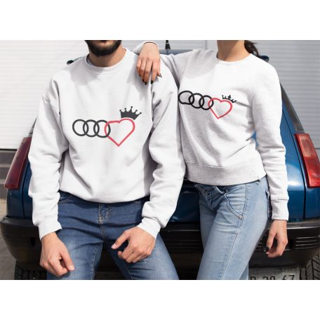 Új Audi páros pulóver - fehér színben