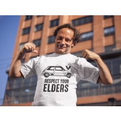 Respect your elders Renault fehér póló