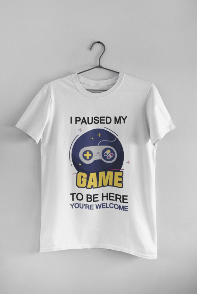 I paused my game to be here fehér póló 1