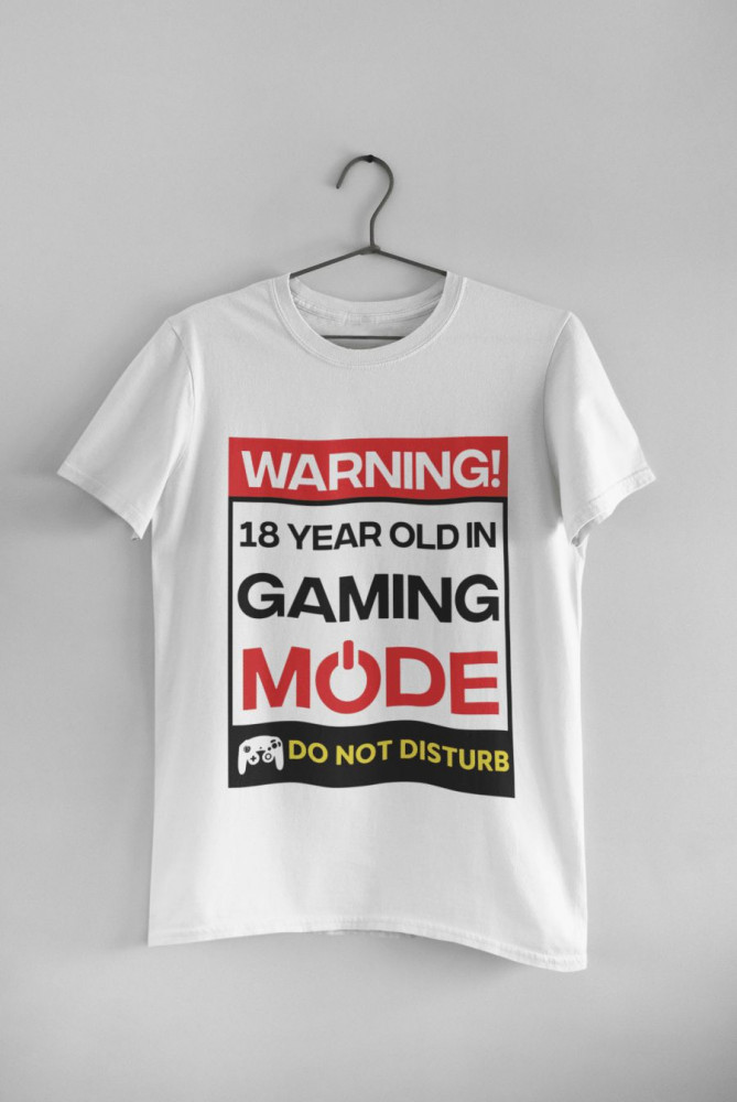 18 year old in gaming mode fehér póló