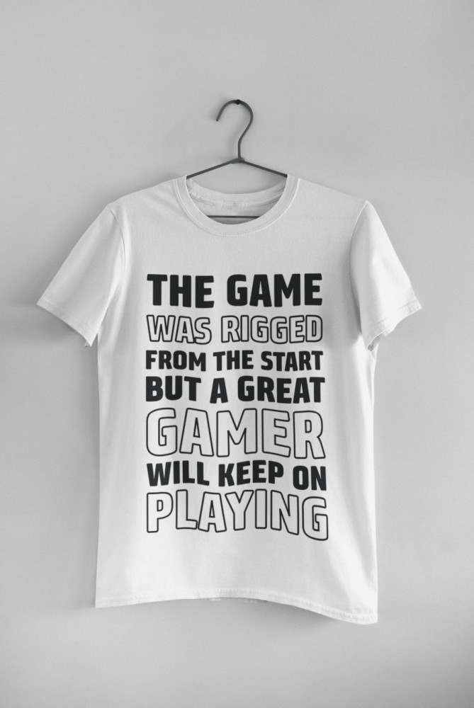 The game was rigged fehér póló