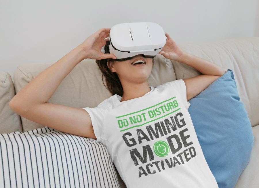Gaming mode activated fehér póló