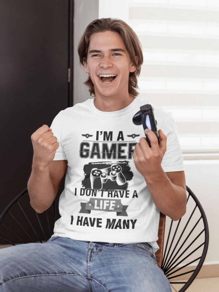 I'm a gamer I chose to have many life fehér póló 2