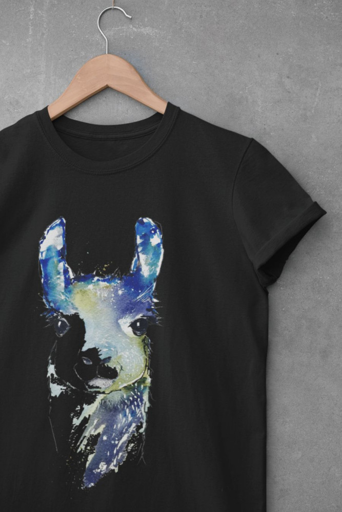 No face, no drama llama fekete póló