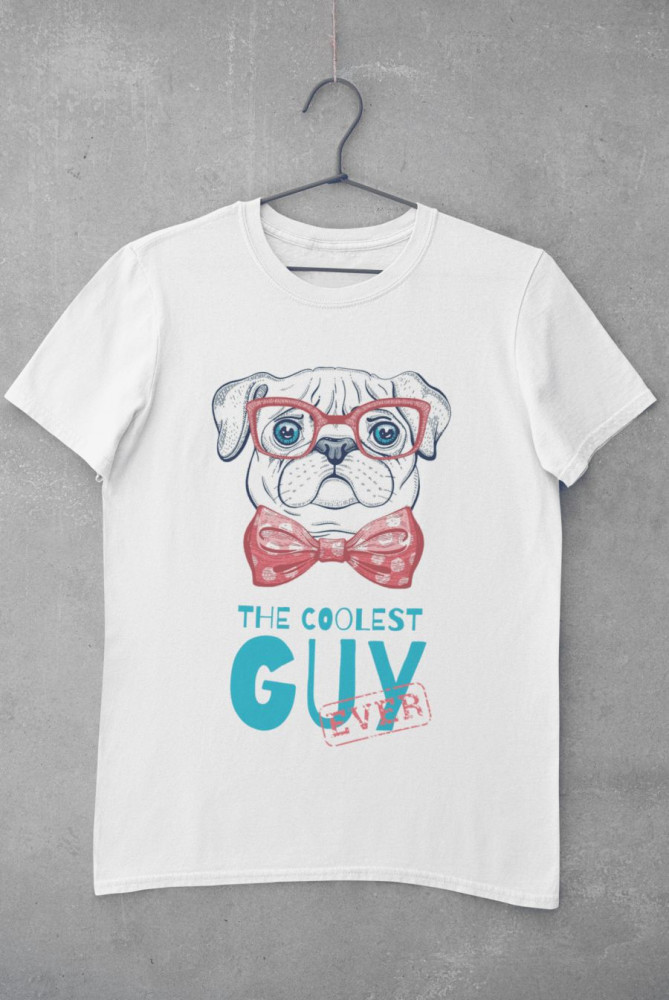 Pug the coolest guy ever fehér póló