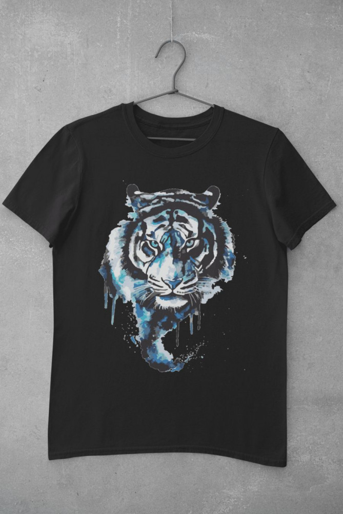 Tigris festmény fekete póló