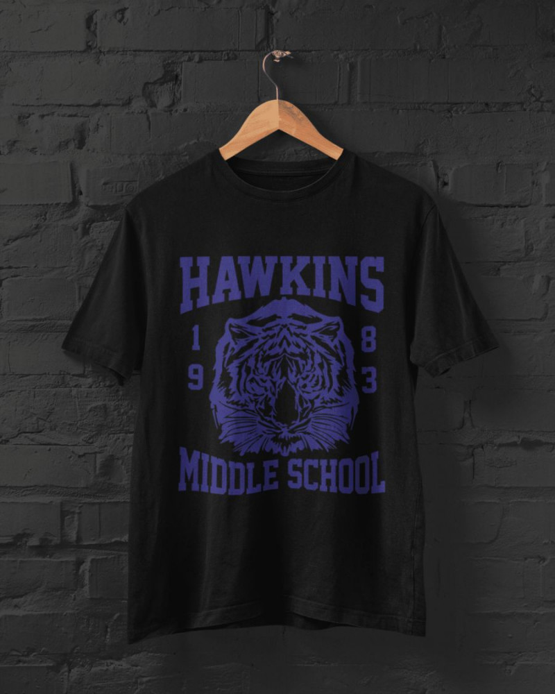 Hawkins Middle School fekete póló
