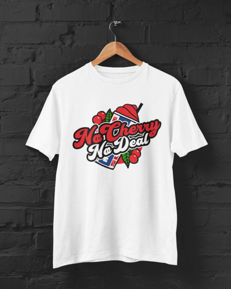 No Cherry, No Deal fehér póló