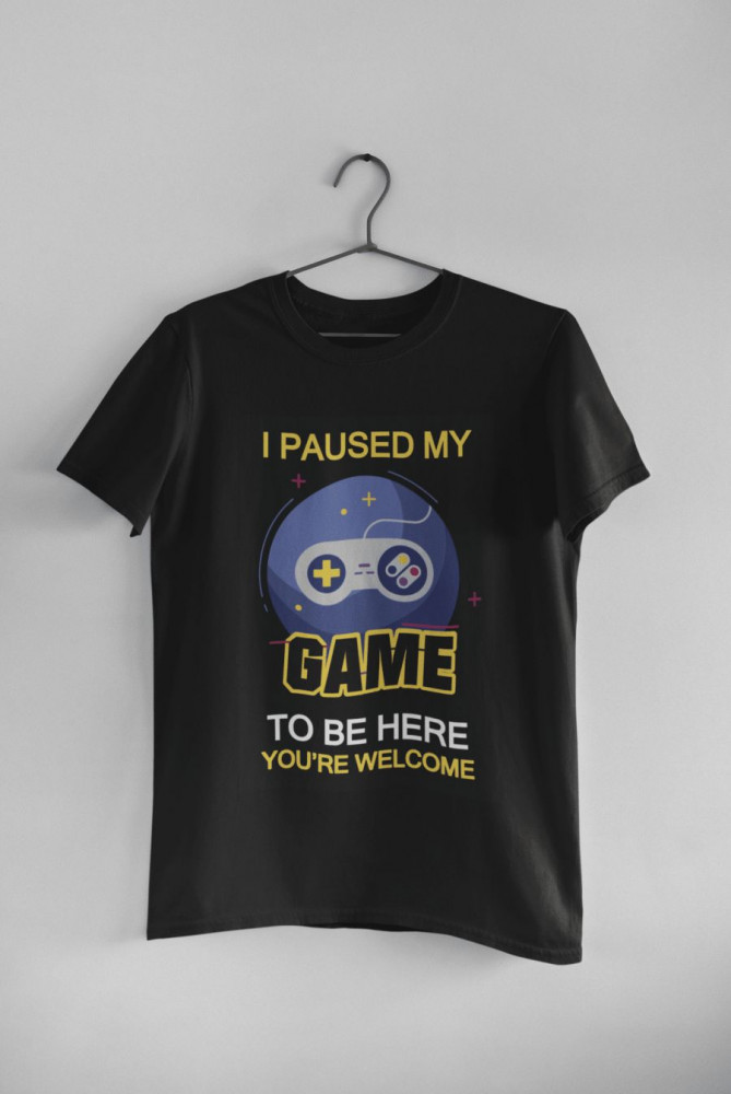 I paused my game to be here fekete póló 1