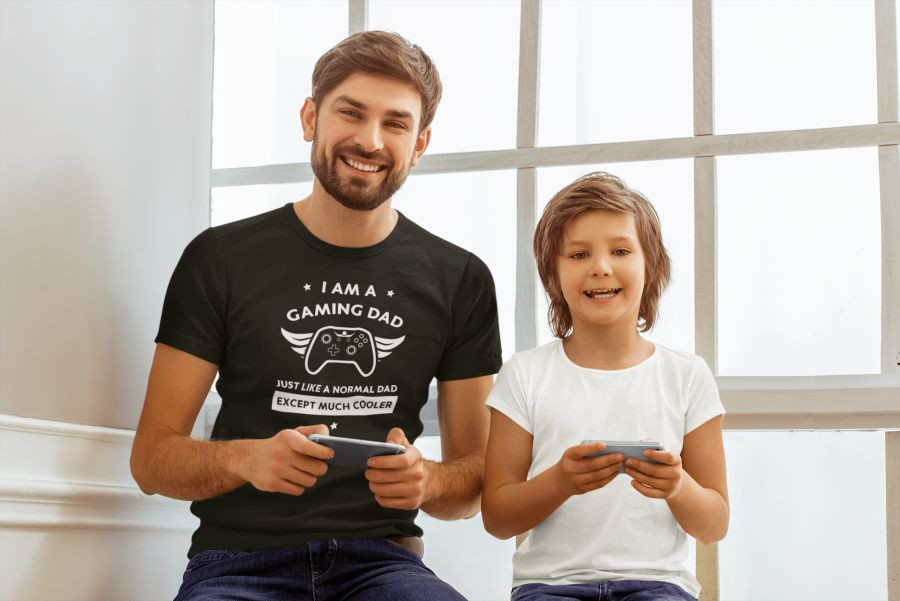 I am a gaming dad fekete póló