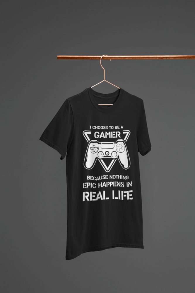 I choose to be a gamer fekete póló